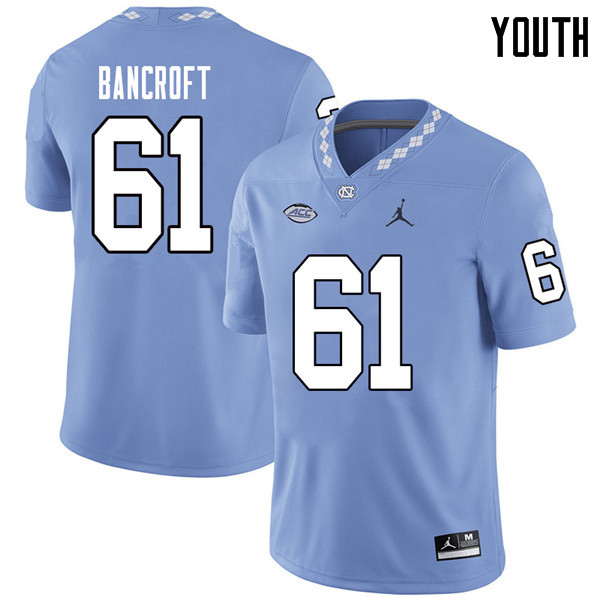 Jordan Brand Youth #61 Tommy Bancroft North Carolina Tar Heels College Football Jerseys Sale-Carolin